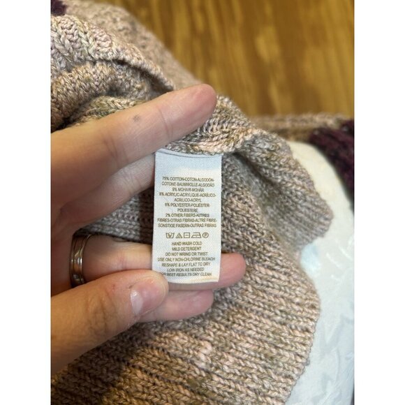 FREE PEOPLE Lake Tahoe Color Block Cardigan Sweater Button Down Size M Boho - Picture 9 of 9